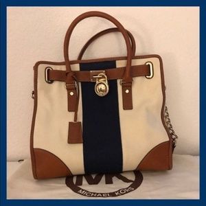 MK multi stripe large Hamilton tote